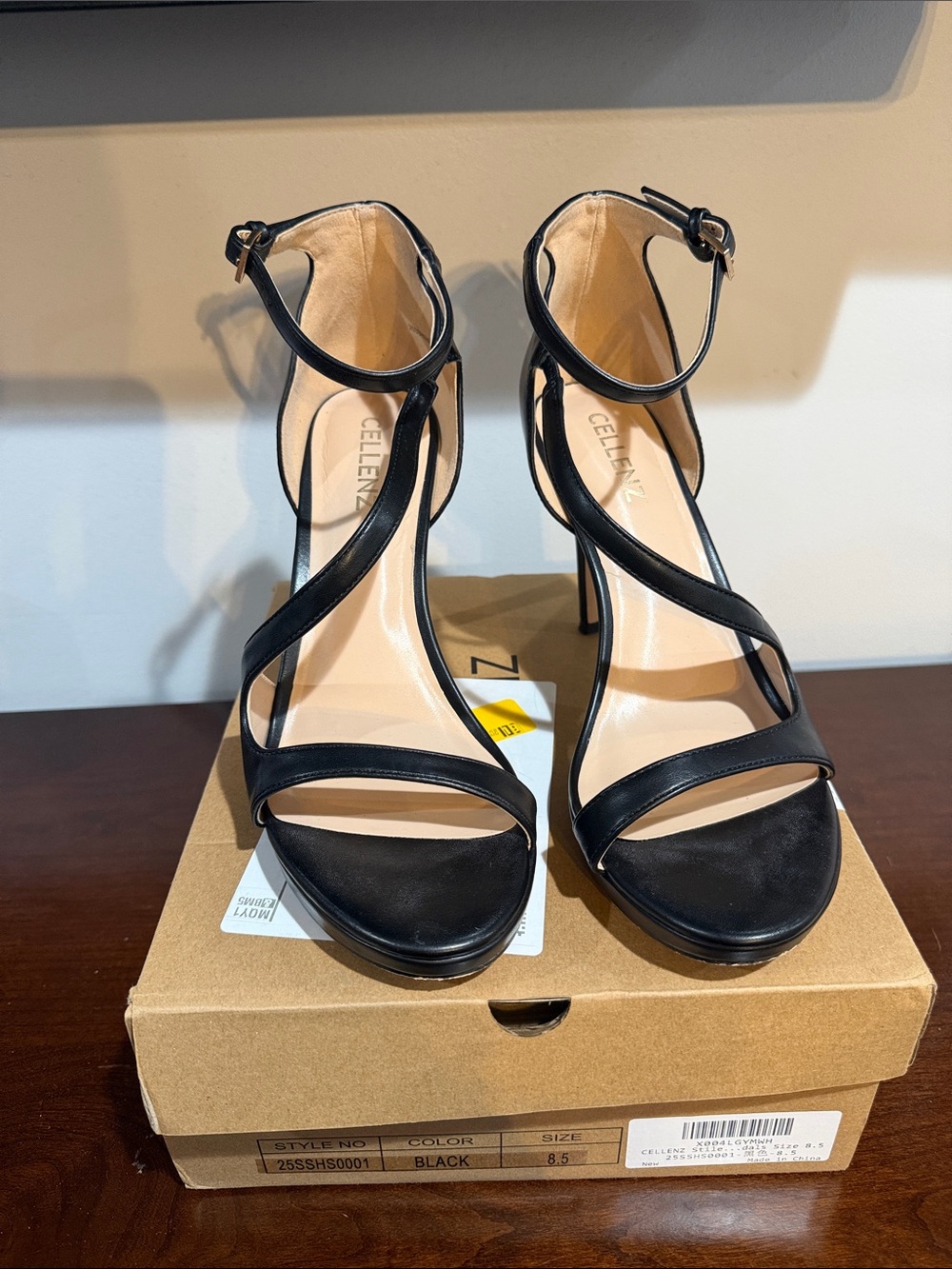 Sorel Black Strappy Ankle‑Buckle Stiletto Sandals